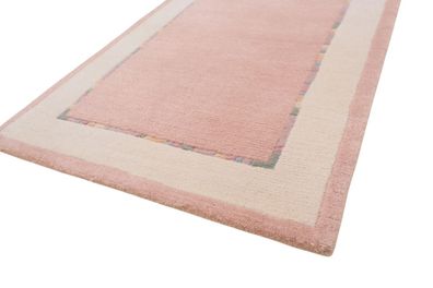 Teppich Original Nepal Klassik Brücke fein Handgeknüpft 100% Wolle 60x90 cm rosa