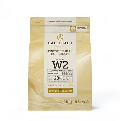 Callebaut Kuvertüre-Callets Weiß 28 % Kakao - 2,50 kg Packung