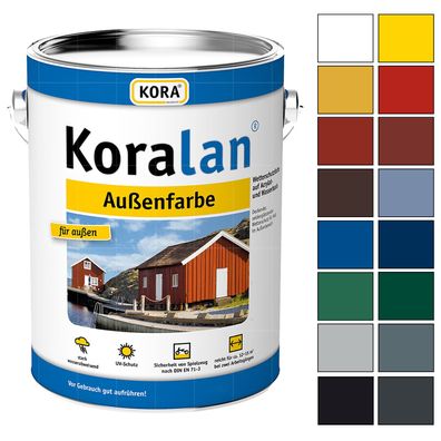 KORA Koralan Aussenfarbe 10 LTR Wetterschutzfarbe Deckfarbe Holzschutzfarbe