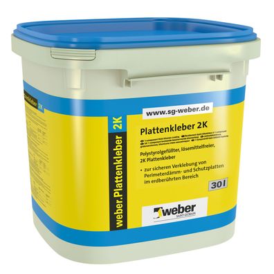 weber Plattenkleber 2K 30l - Liefermenge: 1 Eimer 30 L