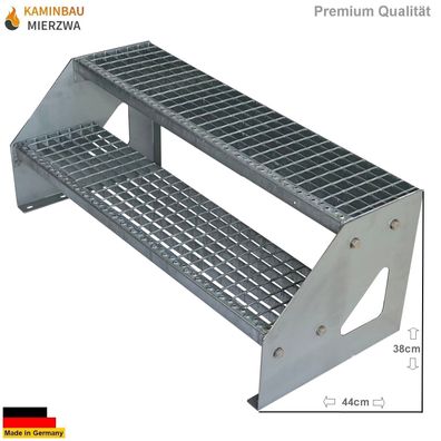 Treppe Freistehend 2 Stufen Verzinkt H:38cm