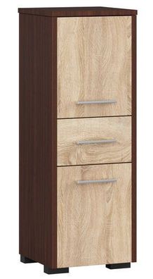 Stehender Badezimmerschrank AKORD FIN Wenge 30 cm Front Sonoma-Eiche 30x85x30 cm