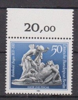 Berlin 1981 postfrisch Oberrand 20,00 MiNr. 647 150. Geburtstag von Reinhold Begas