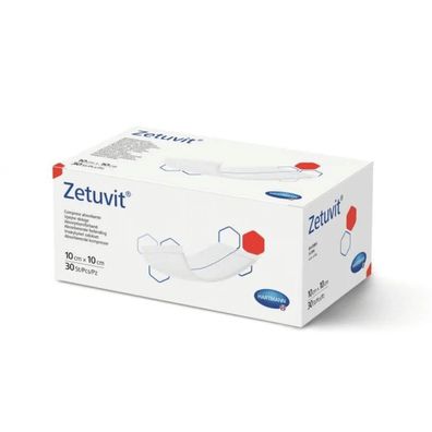 Hartmann Zetuvit Saugkompresse 10x10cm, unsteril - 30 Stück - B01D1RS2PI | Packung (3