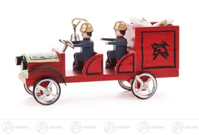 Miniatur Feuerwehrauto Gerätewagen H=ca 3,5 cm NEU Erzgebirge Weihnachtsfigur