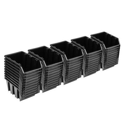 50x Sichtlagerbox Sortierbox Lagerbox Stapelbox schwarz NP10 Lagersystem