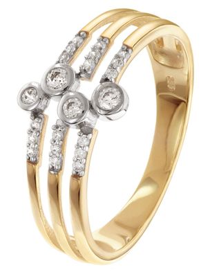 GLIZZ Schmuck Damenring Gold 333/8K Bicolor mit Zirkonia GL8754