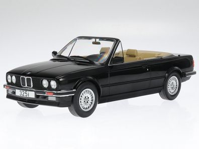 BMW e30 325i Cabrio 1985 schwarz 3er-Reihe Modellauto 18153 MCG 1:18