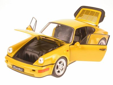 Porsche 911 964 Turbo gelb Modellauto Welly 1:18