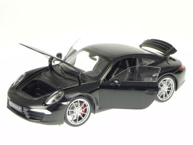 Porsche 911 991 Carrera S schwarz Modellauto 18047 Welly 1:18