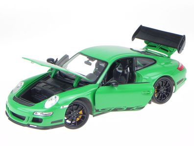 Porsche 911 997 GT3 RS grün Modellauto 18015 Welly 1:18