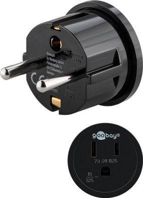 goobay Netzadapter US/Japan 2 polig schwarz (Bulk)