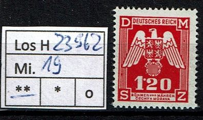 Los H23962: Böhmen & Mähren Dienst Mi.19 * *