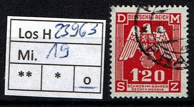 Los H23963: Böhmen & Mähren Dienst Mi.19, gest