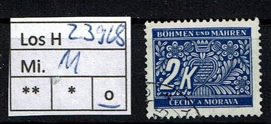 Los H23968: Böhmen & Mähren Porto Mi. 11, gest