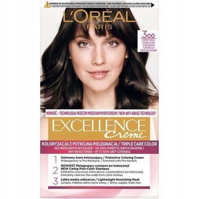 L'Oreal Paris Excellence Creme Haarfärbemittel 300 Dunkelbraun