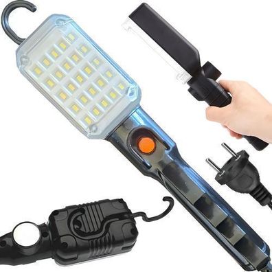 25 LED Arbeitsleuchte 230V 12,5W Taschenlampe Werkstattlampe mit 5m Kabel Retoo