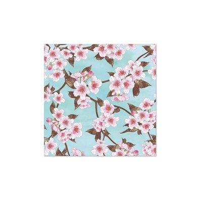 Papstar 20 Servietten, 3-lagig 1/4-Falz 33 cm x 33 cm "Cherry Blossoms" | Folie (20 S