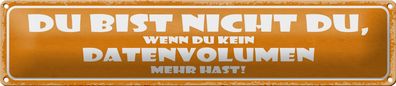 Blechschild Spruch 46x10cm du bist nicht du wenn du kein Dekoration