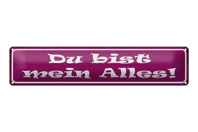 Blechschild Spruch 46x10cm Du bis mein Alles Dekoration