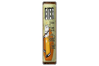 Blechschild 10x46cm Bier Gib deinem Hirn einen Abend frei Dekoration