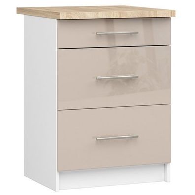 Küchenschrank AKORD OLIWIA modular S60 Weiß 60 cm Front Cappuccino Glanz 60x85x46 cm