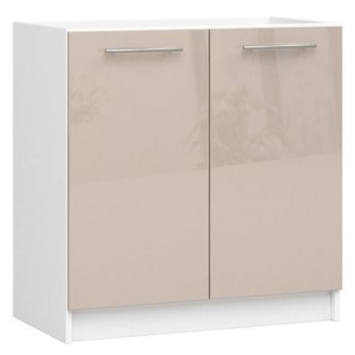 Küchenschrank AKORD OLIWIA modular S80 Weiß 80 cm Front Cappuccino Glanz 80x82x46 cm