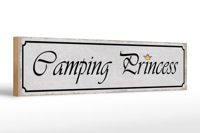 Holzschild Hinweis 46x10cm Camping Princess