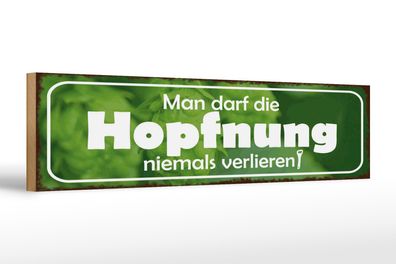 Holzschild Spruch 46x10cm Darf Hopfnung niemals verlieren Dekoration