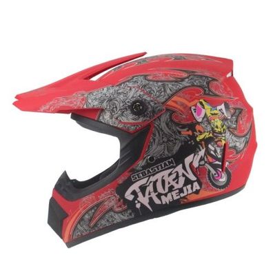 Crosshelm Helm Kinderhelm Motorradhelm Motocross Mejia Motorrad Quad rot matt