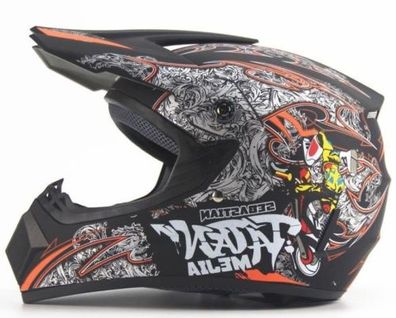 Crosshelm Helm Kinderhelm Motorradhelm Motocross Mejia Motorrad Quad schwarz matt