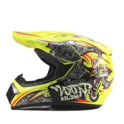 Crosshelm Helm Kinderhelm Motorradhelm Motocross Mejia Motorrad Quad gelb