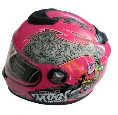 Integralhelm Helm Kinderhelm Motorradhelm Motorrad Jethelm Crosshelm pink