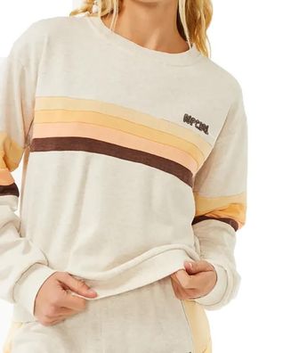 RIP CURL Women Crew Surf Revival Pannelled oatmeal marle - Größe: L