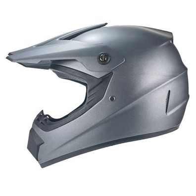 Crosshelm Helm Motorradhelm Motocross Jethelm grau uni ECE DOT DirtBike Quad ATV