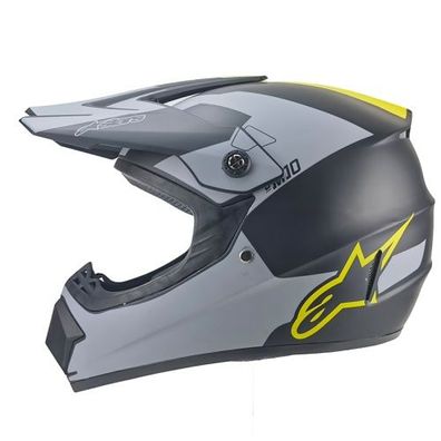 Crosshelm Helm Kinderhelm Motorradhelm Motocross Stars grau schwarz Motorrad Quad