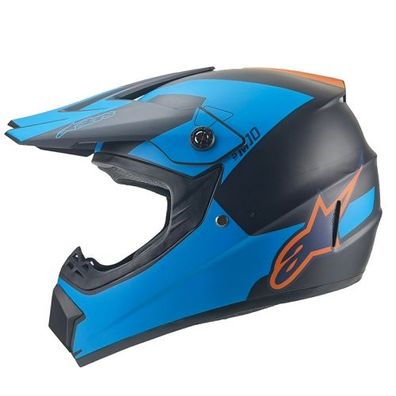 Crosshelm Helm Kinderhelm Motorradhelm Motocross Stars blau schwarz Motorrad Quad