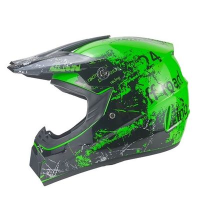 Crosshelm Helm Kinderhelm Motorradhelm Motocross Racing grün Motorrad Quad