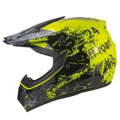 Crosshelm Helm Kinderhelm Motorradhelm Motocross Racing gelb Motorrad Quad