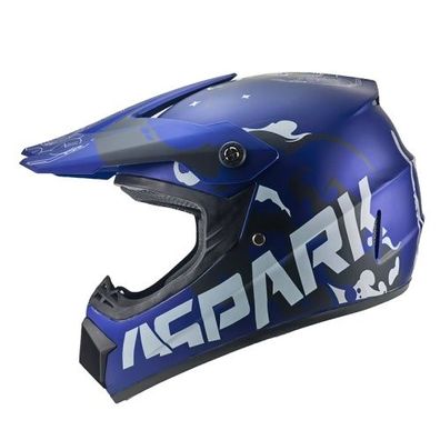 Crosshelm Helm Kinderhelm Motorradhelm Motocross Spark blau Motorrad Quad