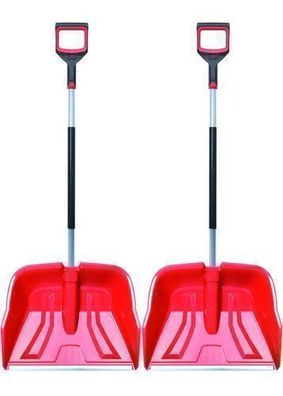 2x Schneeräumer Schneeschieber Alutube 55cm rot stark Schaufeln