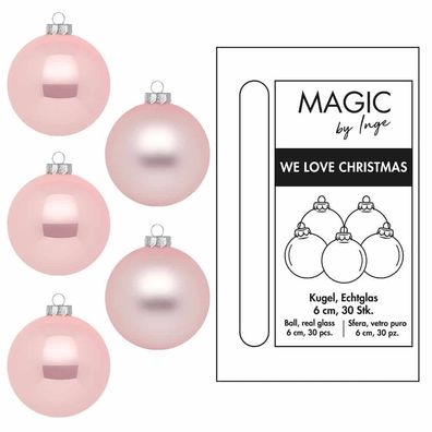 Weihnachtskugeln 30 Stk 6cm Lovely Magnolia Inge-Glas