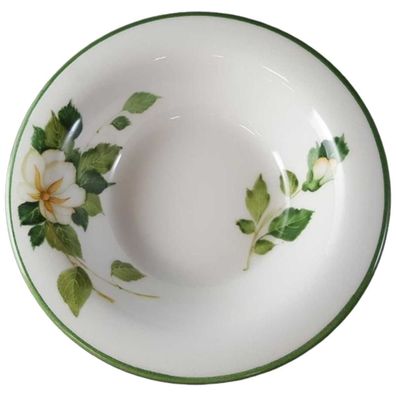 Salatschale 16 cm Tiffany Boutique Italy weiße Blume mit Grünrand