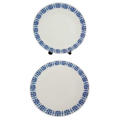 2er Set Kuchenteller 20,3 cm 100 Jahre Bareuther Waldsassen blau Band