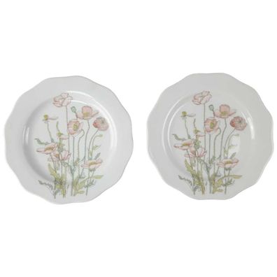 2er Set Kuchenteller Dessertteller Villeroy & Boch Gallo Secunda Roter Mohn