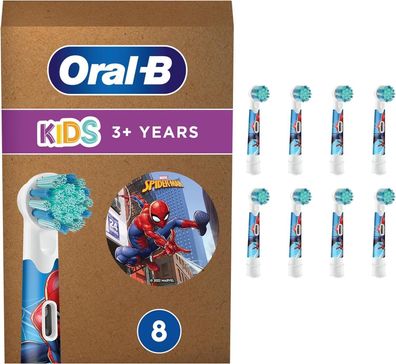 Oral-B Kids Spiderman Aufsteckbürsten für elektrische Zahnbürste, 8 Stück