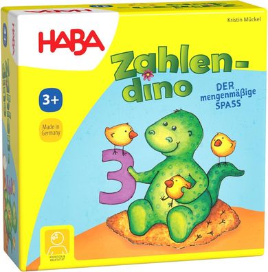 HABA 4928 Zahlendino Dinostarkes Zahlen- und Memospiel, 1-4 Kinder von 3-8 Jahre