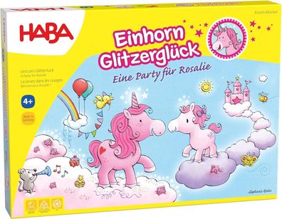 Haba 302767 Einhorn Glitzergléck - eine Party fér Rosalie, Lauf- und Sammelspiel