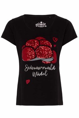 Trachtenshirt Celina schwarz Schwarzwald - Größe: XS