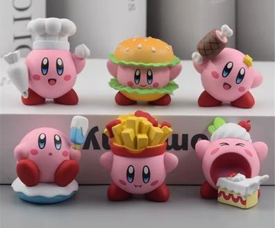 6 Teiliges Kirby Figuren Set Anime Manga Hamburger Pommes Eating Kirbys